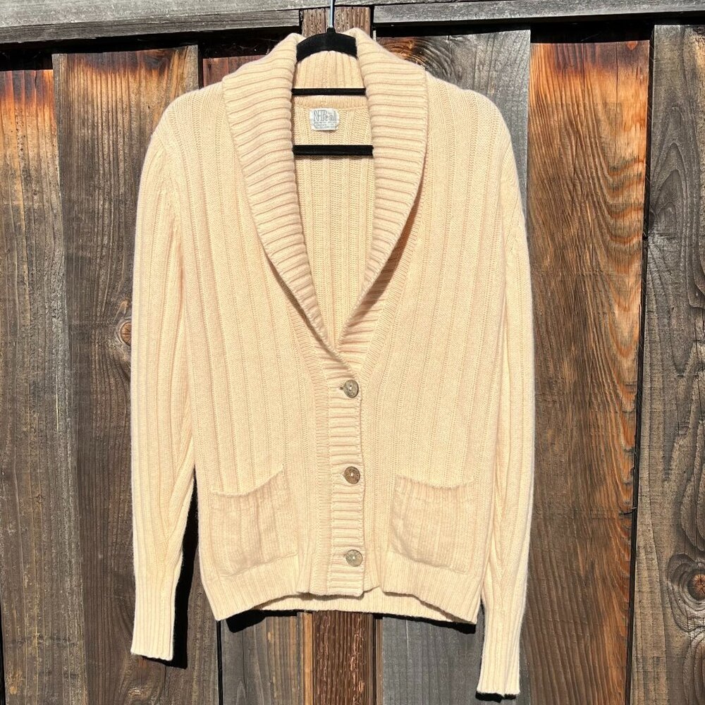 N.Peal 100% Cashmere Beige Cardigan Sweater